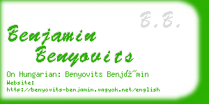 benjamin benyovits business card